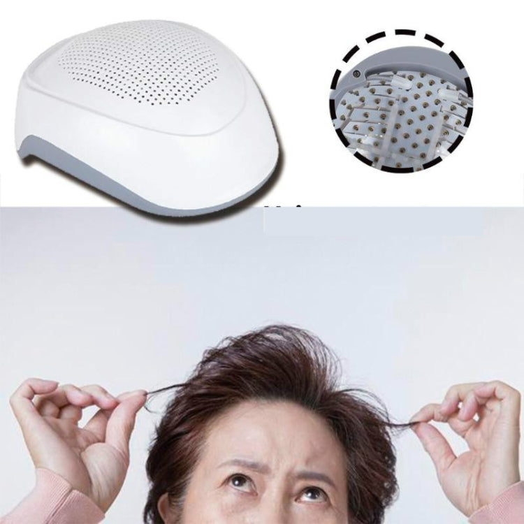 White laser therapy helmet with close-up electrode array on top