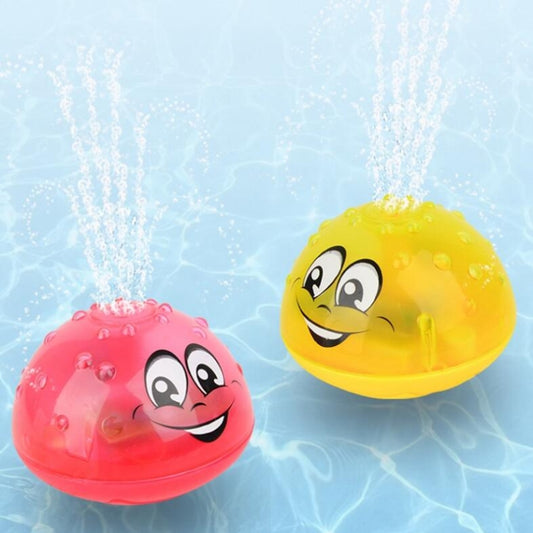 Baby Bathroom Play Water Bath Toy Children Electric Induction Sprinkler Ball with Light & Music, Red, Yellow, Red with Base, Yellow with Base