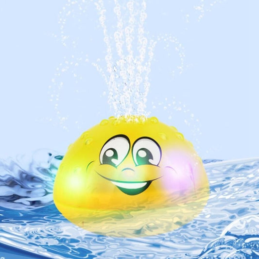 Baby Bathroom Play Water Bath Toy Children Electric Induction Sprinkler Ball with Light & Music, Red, Yellow, Red with Base, Yellow with Base