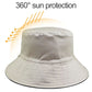 Light gray cotton fisherman hat with wide brim for sun coverage