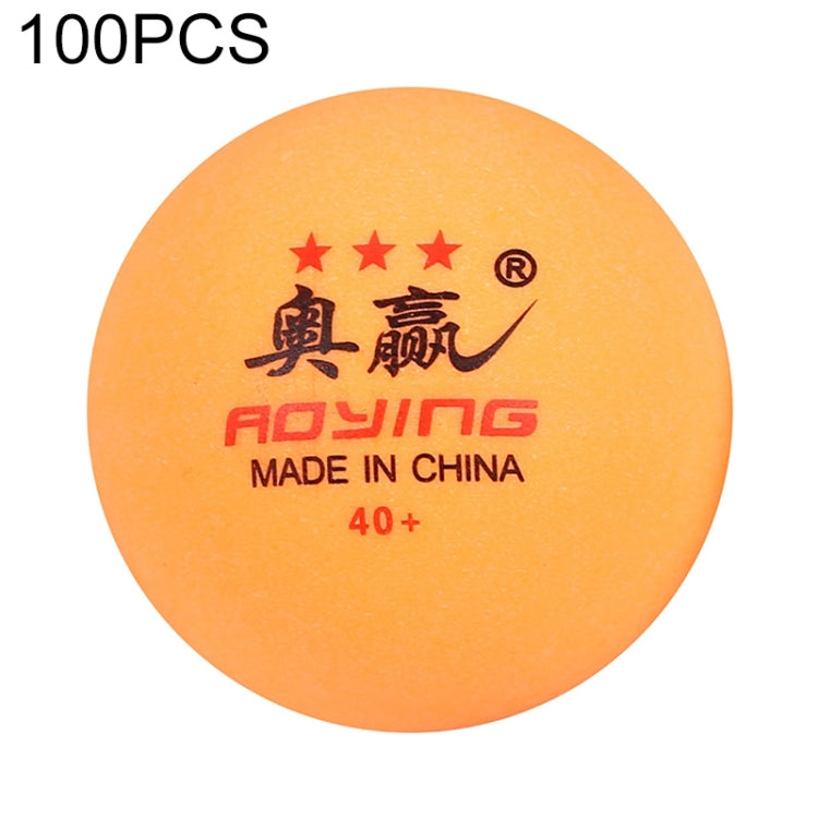 Orange ABS table tennis training ball with 3-star logo and 40+ marking