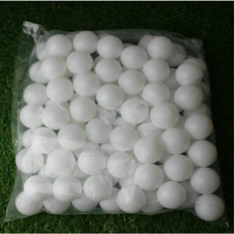 Seamed table tennis balls, white, round balls in clear plastic bag