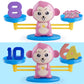 Monkey Balance Scale Toy Child Educational Math Toys, Monkey Pink, Monkey Brown