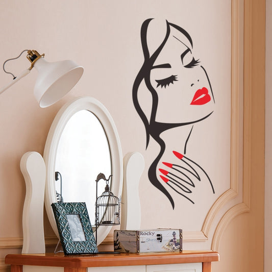 Beauty Studio Personality Creative Beauty Portrait Carved Wall Stickers