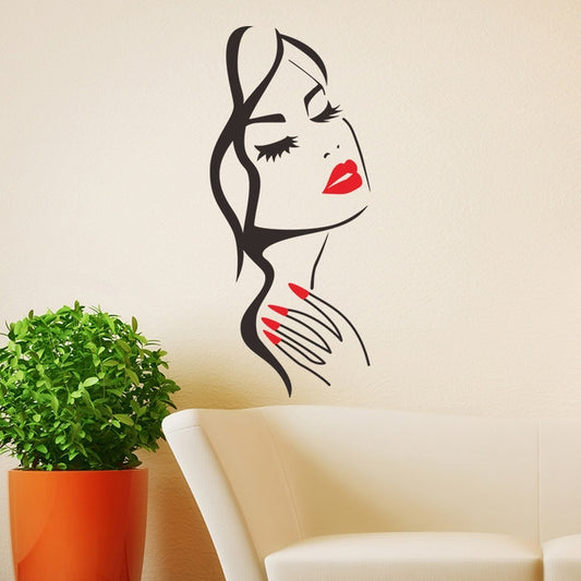 Beauty Studio Personality Creative Beauty Portrait Carved Wall Stickers