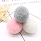 Faux fur pom-pom balls set: gray, pink, and white