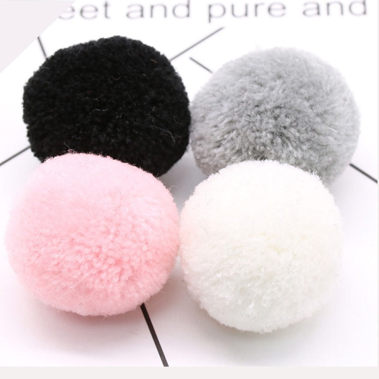 Faux fur pom-pom balls: black, gray, pink, and white