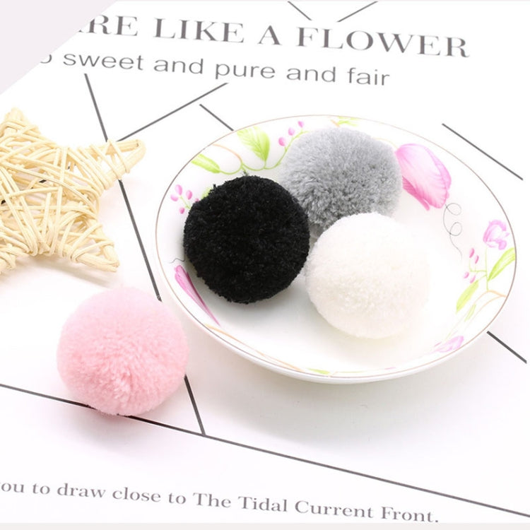 Mixed-color faux fur pom-pom balls: black, gray, white, pink