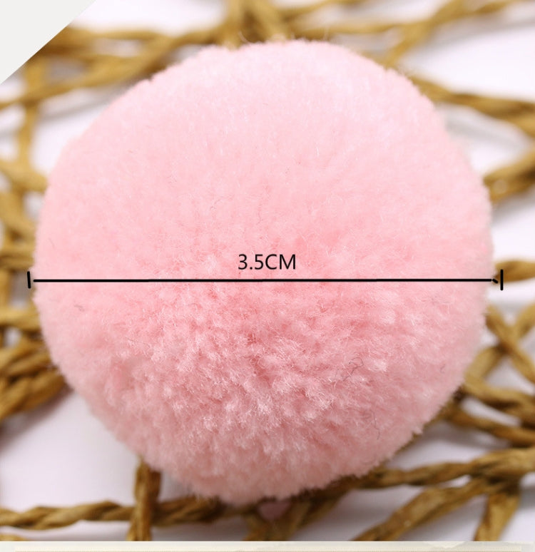 Pink faux fur pom-pom ball, 3.5 cm
