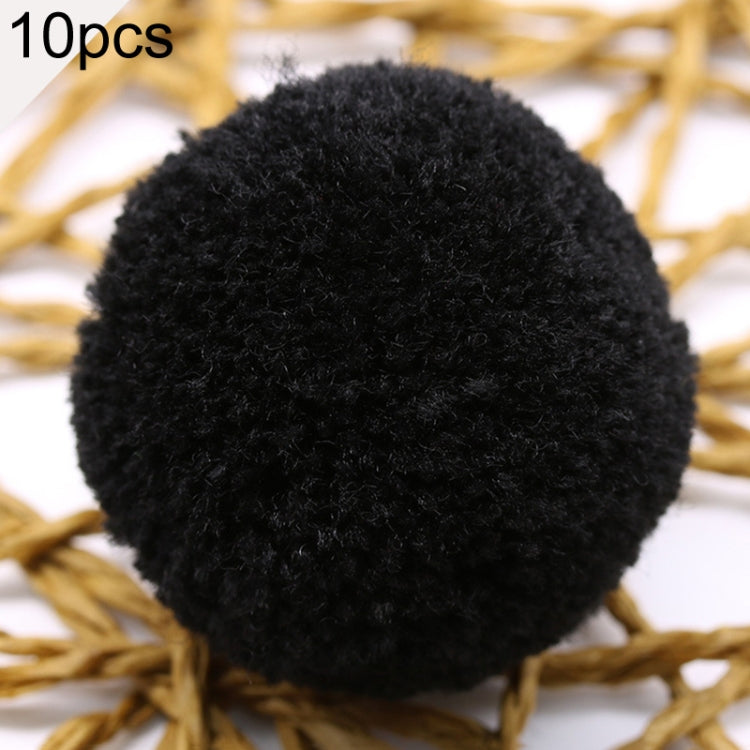 Black faux fur pom-pom ball, round toy decoration