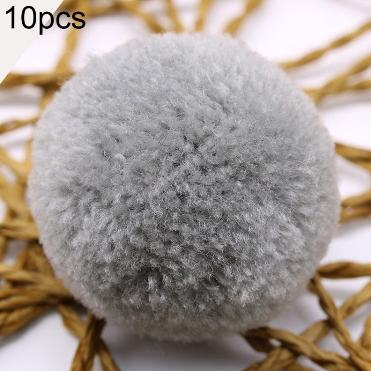 Grey faux fur pom-pom ball, round toy decoration