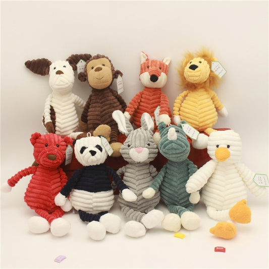 Striped Animal Plush Toy Doll Creative Animal Doll, Monkey 15cm, Fox 15cm, Panda 15cm, Elephant 15cm, Dog 15cm, Pig 15cm, Lion 15cm, Gray Rabbit 15cm, Pink Rabbit 15cm, Rhinoceros 15cm, Duck 15cm, Bear 15cm, Monkey 33cm, Fox 33cm, Panda 33cm           ...