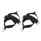 Pair of black shoe cover pull-rope straps with metal rings
