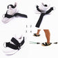 Black shoe cover pull-rope straps attached to white sneakers with metal rings