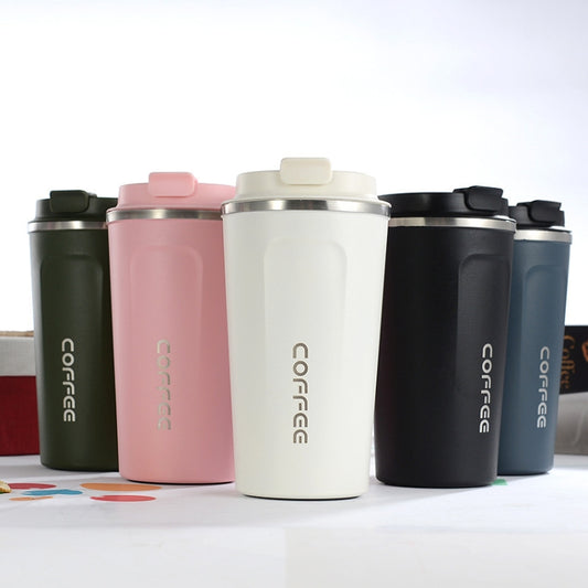 Smart Version Double Stainless steel 304 Coffee Mug Car Thermos Mug Travel Thermo Cup, 380ml White, 380ml Black, 380ml Green, 380ml Blue, 380ml Pink, 510ml White, 510ml Black, 510ml Green, 510ml Blue, 510ml Pink