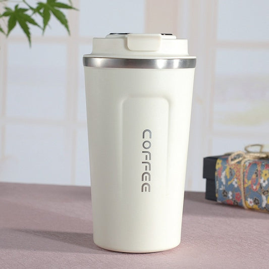 Smart Version Double Stainless steel 304 Coffee Mug Car Thermos Mug Travel Thermo Cup, 380ml White, 380ml Black, 380ml Green, 380ml Blue, 380ml Pink, 510ml White, 510ml Black, 510ml Green, 510ml Blue, 510ml Pink