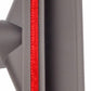 Close-up of red bristle strip on gray vacuum brush head