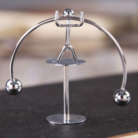 Mini Balance Little Iron Man Decompression Ornament Tumbler Sports Metal Crafts, Weightlifting, Seesaw, Mini Guitar, Horizontal Bar, Cradle, Horse Riding