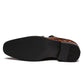 Crocodile-pattern leather formal shoe outsole with flat dark sole