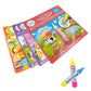 Assorted magic water drawing books with refillable water pens, multiple animal scene boards