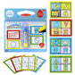 Colors and shapes magic water drawing book set with refillable water pen and 4 boards
