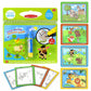 Kids magic water drawing book with farm animal boards and reusable water pen set