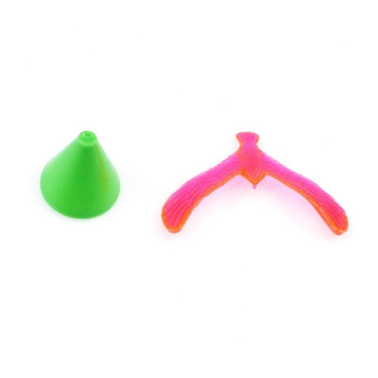 Balancing bird toy set pieces: green and pink-red weighted bases