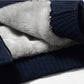 Men's parka cuff detail with ribbed knit trim and soft plush inner lining