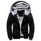 Men's hooded winter parka, faux-fur lined hood, black front zip with chest pockets
