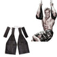 Black pull-up training belt set with straps and metal carabiner hooks