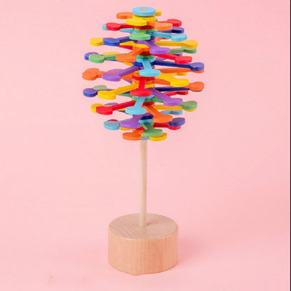 Solid Wood Rotating Lollipop Fischer Series Creative Ornaments Decompression Toy Decompression Artifact