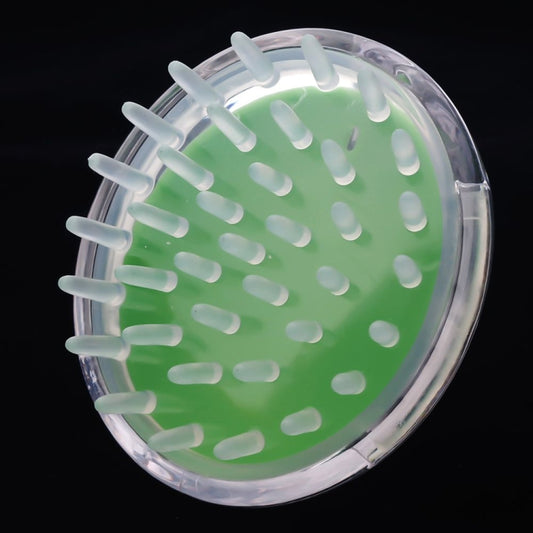 Household Head Hand-held Silicone PVC Massage Brush, Green, Red, Blue