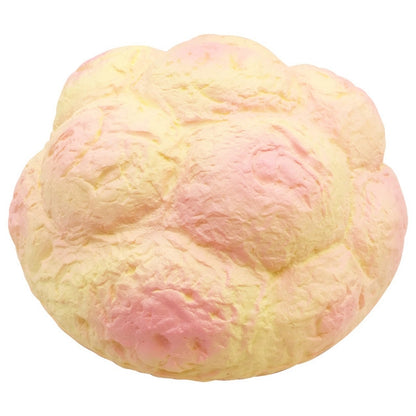 Large cream puff scented squishy toy, cream and pink pastel with raised texture