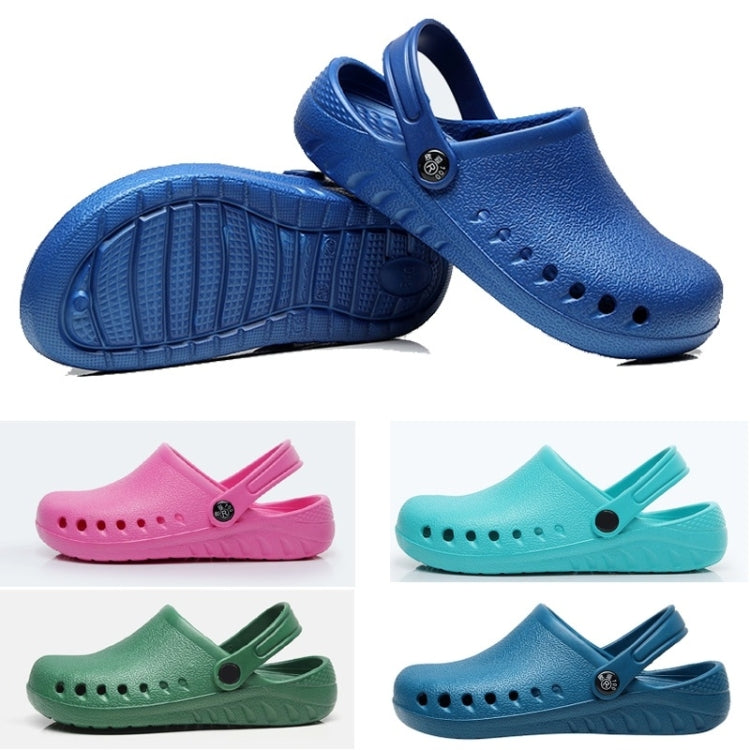 Assorted medical clogs: blue, pink, green, and teal styles with perforations