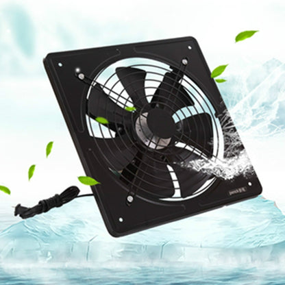 Black wall/exhaust ventilation fan with circular grille and axial blades