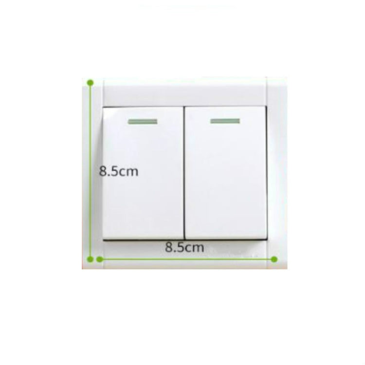Decorative double light switch cover sticker, dimensions 8.5 cm shown in green