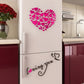 Pink heart wall sticker with “loving you” script and outline heart
