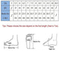 Boot size chart showing EU sizes 35 to 44 and heel-to-toe measurements in cm