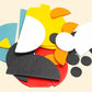 Colorful foam tangram pieces in assorted shapes and sizes for kids puzzle play