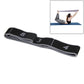 Resistance stretch band in black with gray edging and strength marks 8, 3, and 4