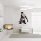 Black football player action silhouette wall sticker with “RONALDO 7” crest
