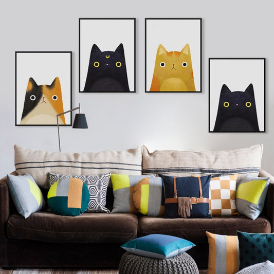 Cute Cat And Avatar Poster Print Canvas Painting Home Art Decoration, 21×30, 30×40, 40×50, 50×70