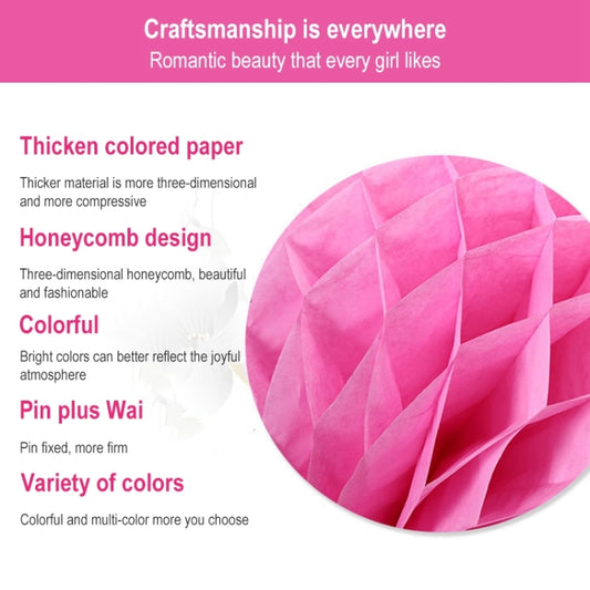 2 PCS Wedding Room Decoration Festive Mall Decoration Paper Honeycomb Ball Lantern, 6 inches 15 cm, 8 inches 20 cm, 10 inches 25 cm, 12 inches 30 cm