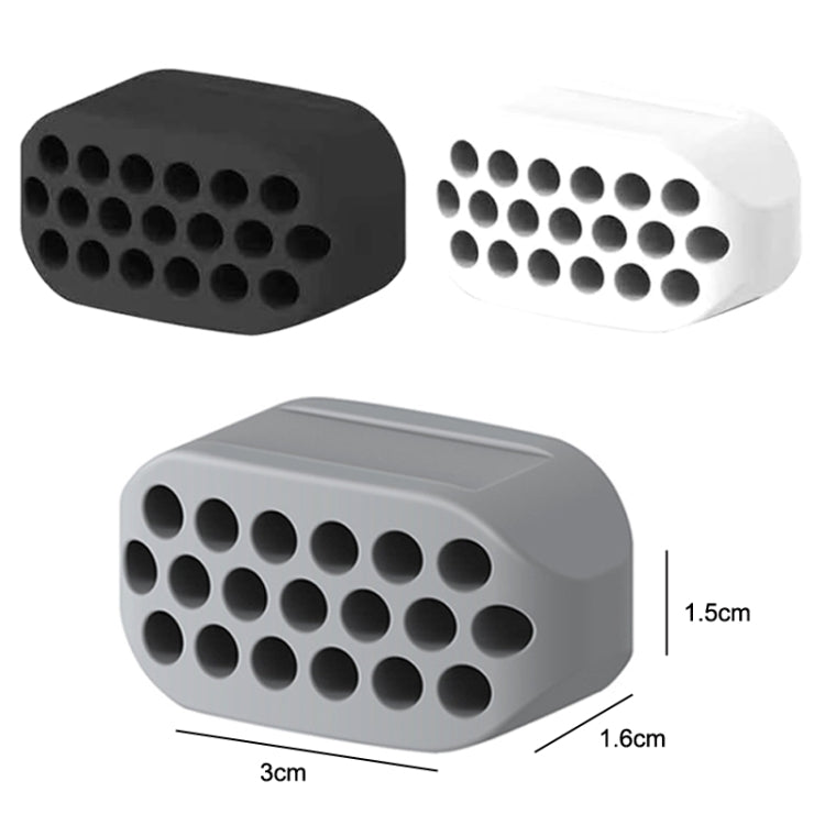 Silicone masseter ball jaw trainer, approx 3cm by 1.6cm by 1.5cm, suction bumps