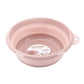 Folding washbasin, round pink portable wash tub with side handle