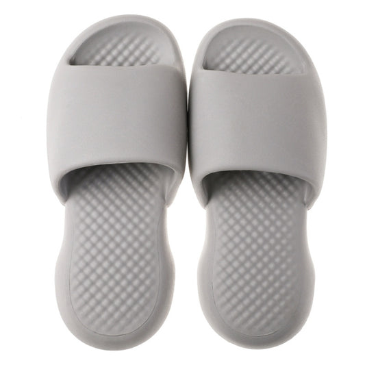 Men's light gray plastic slide slippers with textured footbed and open toe