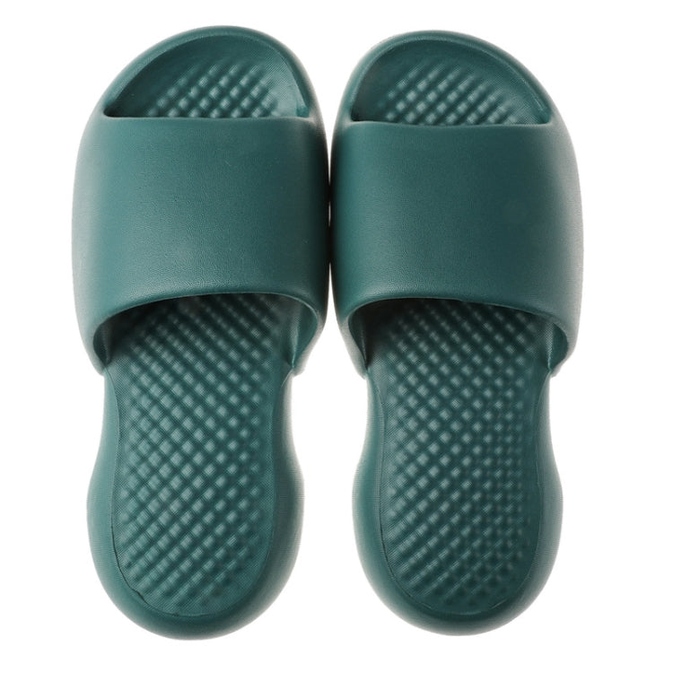 Men's dark green plastic slide slippers with textured footbed and open toe
