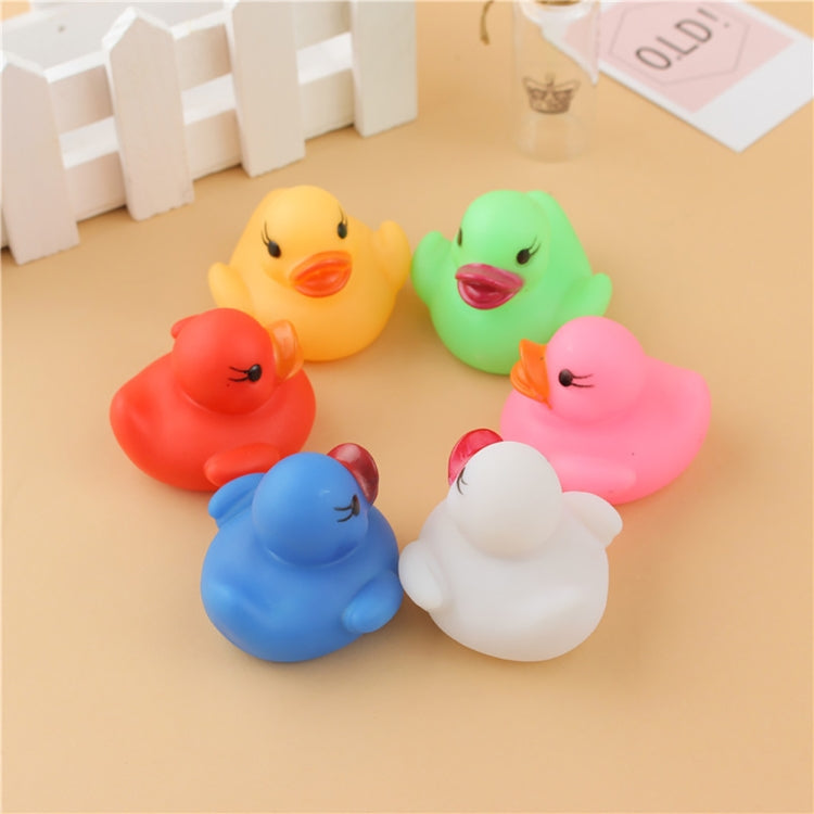 Rubber duck bath toy set, 6 colorful ducks with cartoon faces arranged