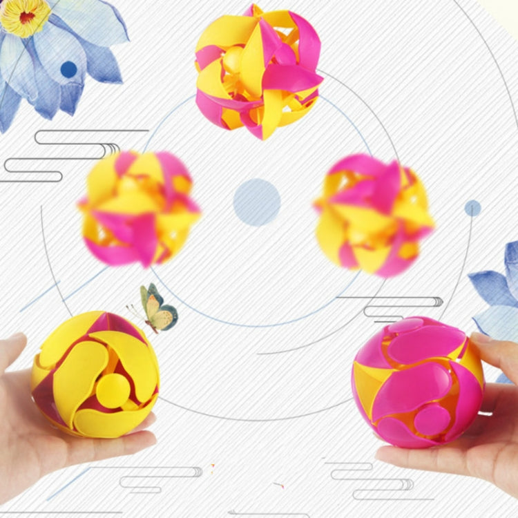 Multiple colorful magic transformation balls with spiral openings and layered segments