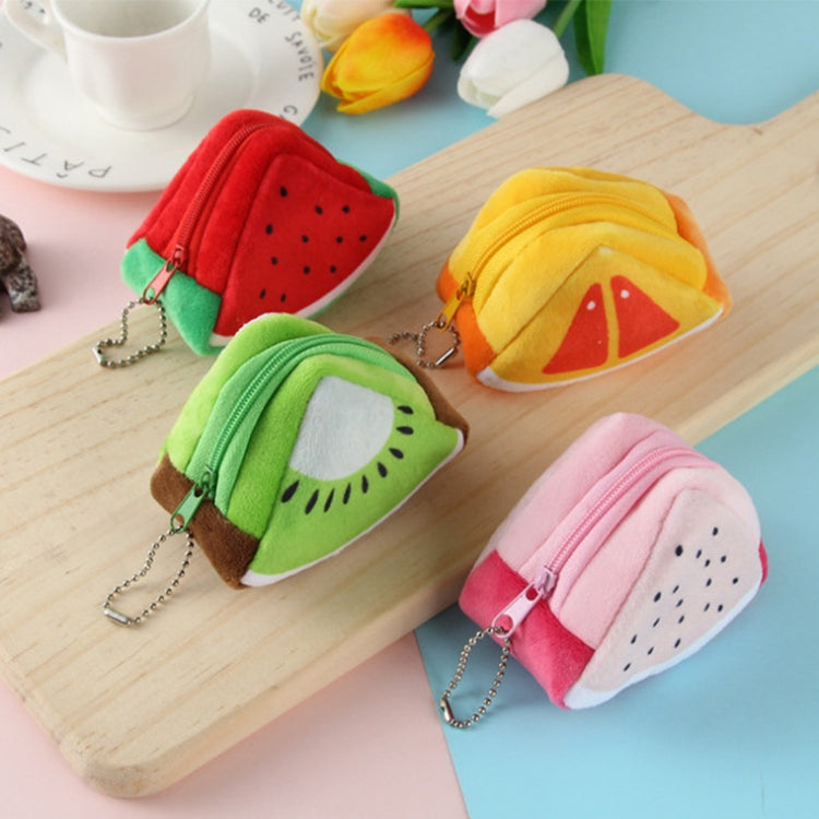 Triangle Plush Fruit Creative Three-dimensional Cute Children Change Bag Key Bag Gift